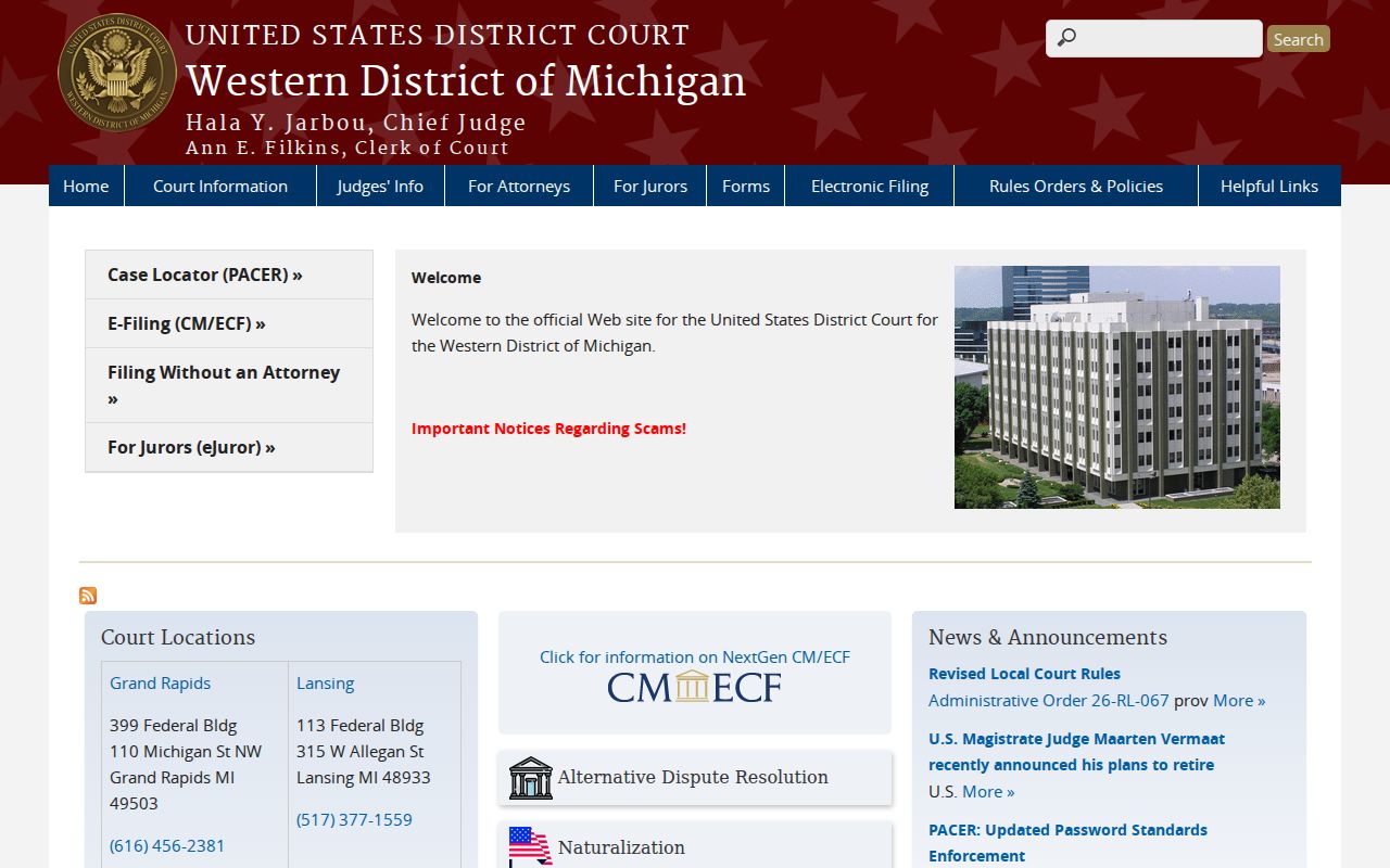 Kent County criminal docket federal court distinction