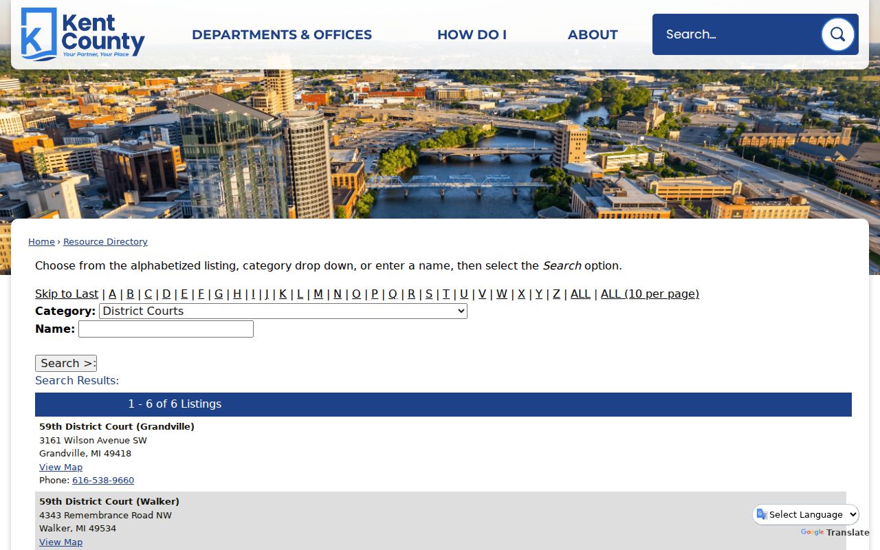 Grandville court docket county directory court location information