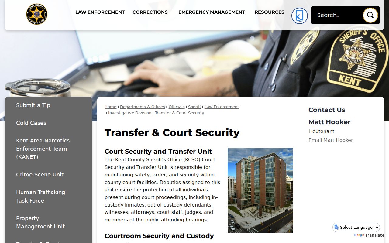 Kent County court docket court facilities and security operations