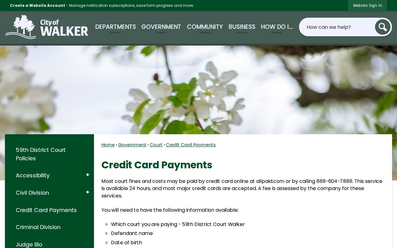 Kent County traffic ticket 59th District Court payment code instructions